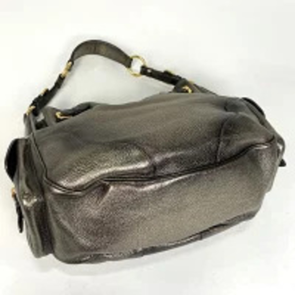Prada Bag Hobo Leather Handbag Gold Metallic Shoulder Gold
